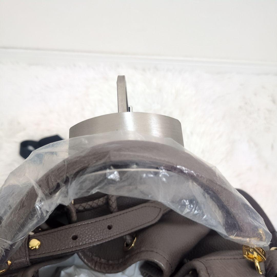 タグ付き　ADMJ 大きめ 巾着 3way ショルダーバッグ モカグレージュ