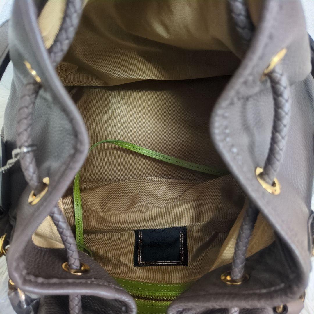 タグ付き　ADMJ 大きめ 巾着 3way ショルダーバッグ モカグレージュ