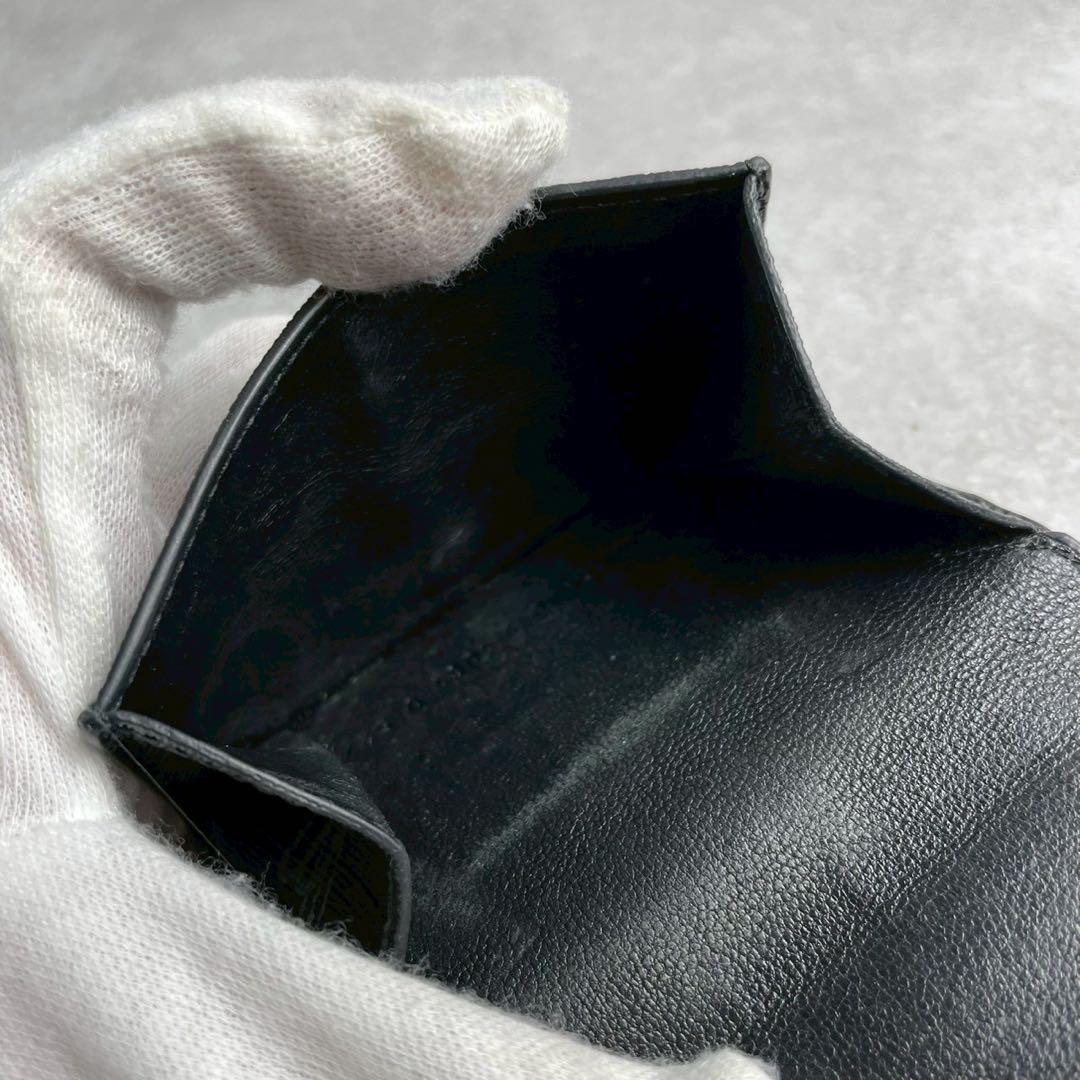 【極美品】バレンシアガ 三つ折財布 BB シンプル カーフスキン 黒