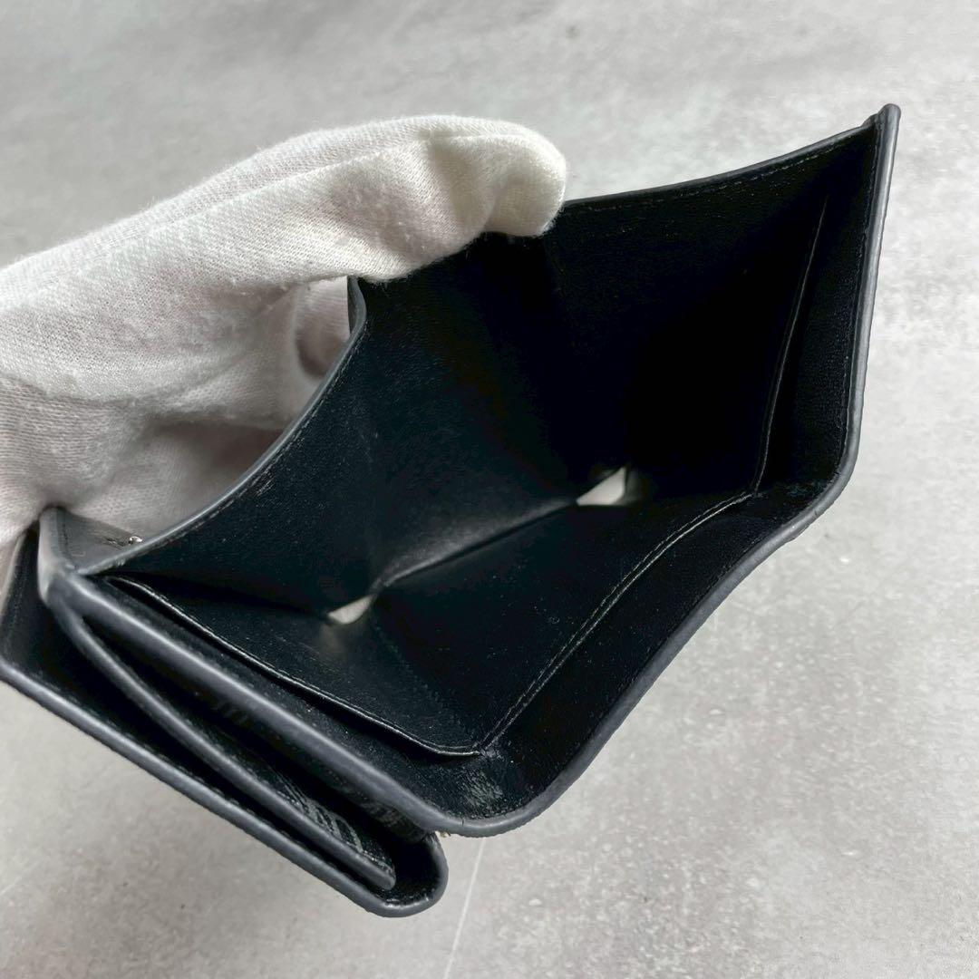 【極美品】バレンシアガ 三つ折財布 BB シンプル カーフスキン 黒