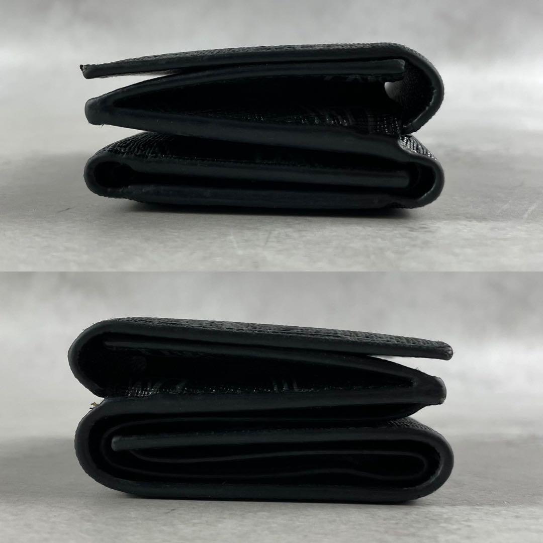 【極美品】バレンシアガ 三つ折財布 BB シンプル カーフスキン 黒