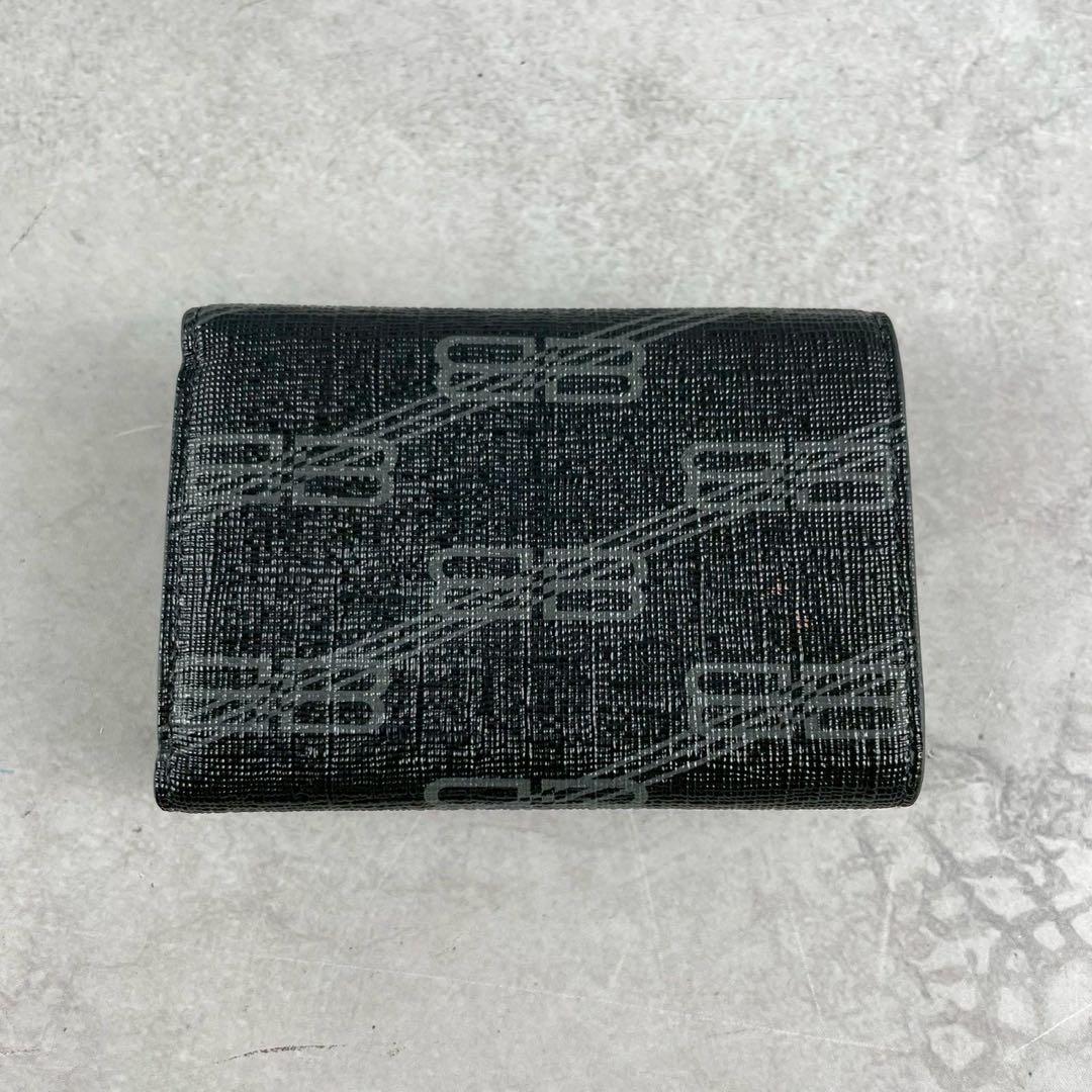 【極美品】バレンシアガ 三つ折財布 BB シンプル カーフスキン 黒