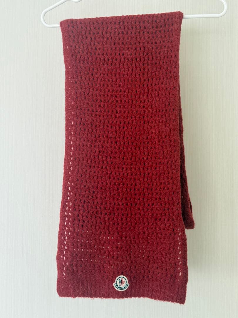 MONCLER 赤 ニットマフラー