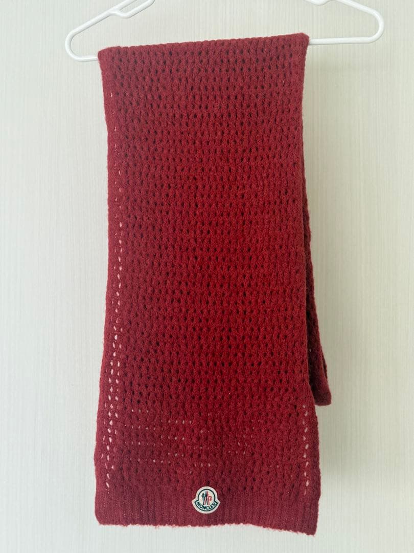 MONCLER 赤 ニットマフラー