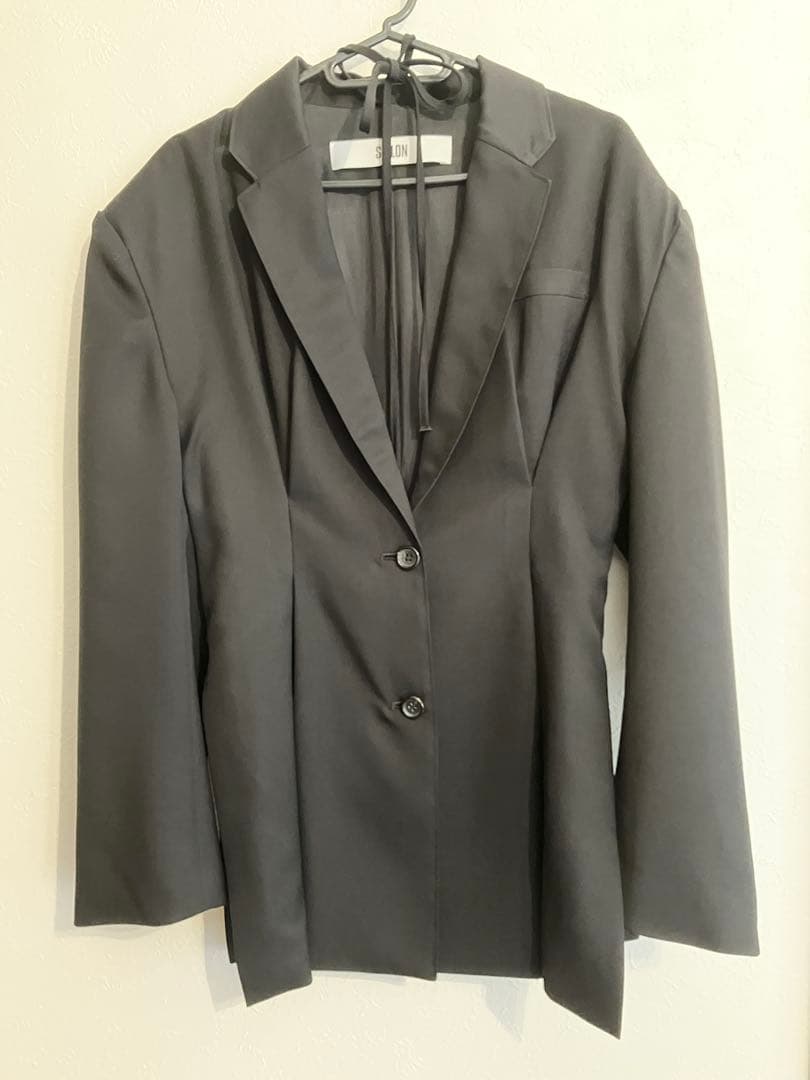 SIIILON Tack airy JKT 黒 ジャケット リボン