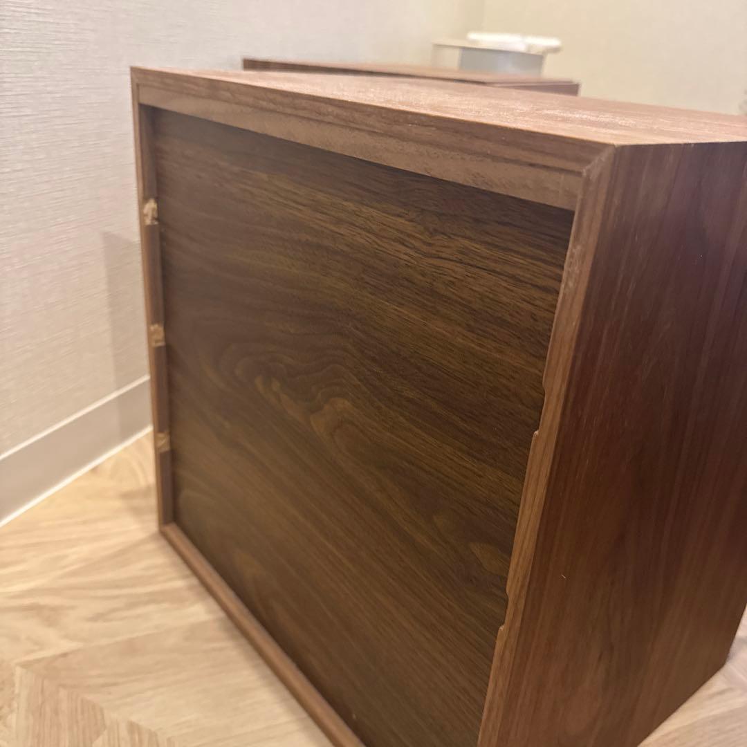 無印良品　スタッキングチェスト2個　引出し・４段／ウォールナット材突板