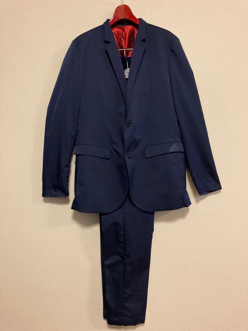 アディダス　セットアップスーツ　　ストレッチ素材　ネイビーカラー　☆美品☆