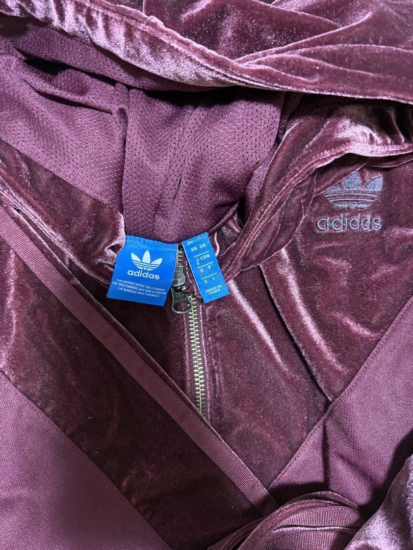 美品‼️ adidas originals ワインカラーベロアジャージ上下