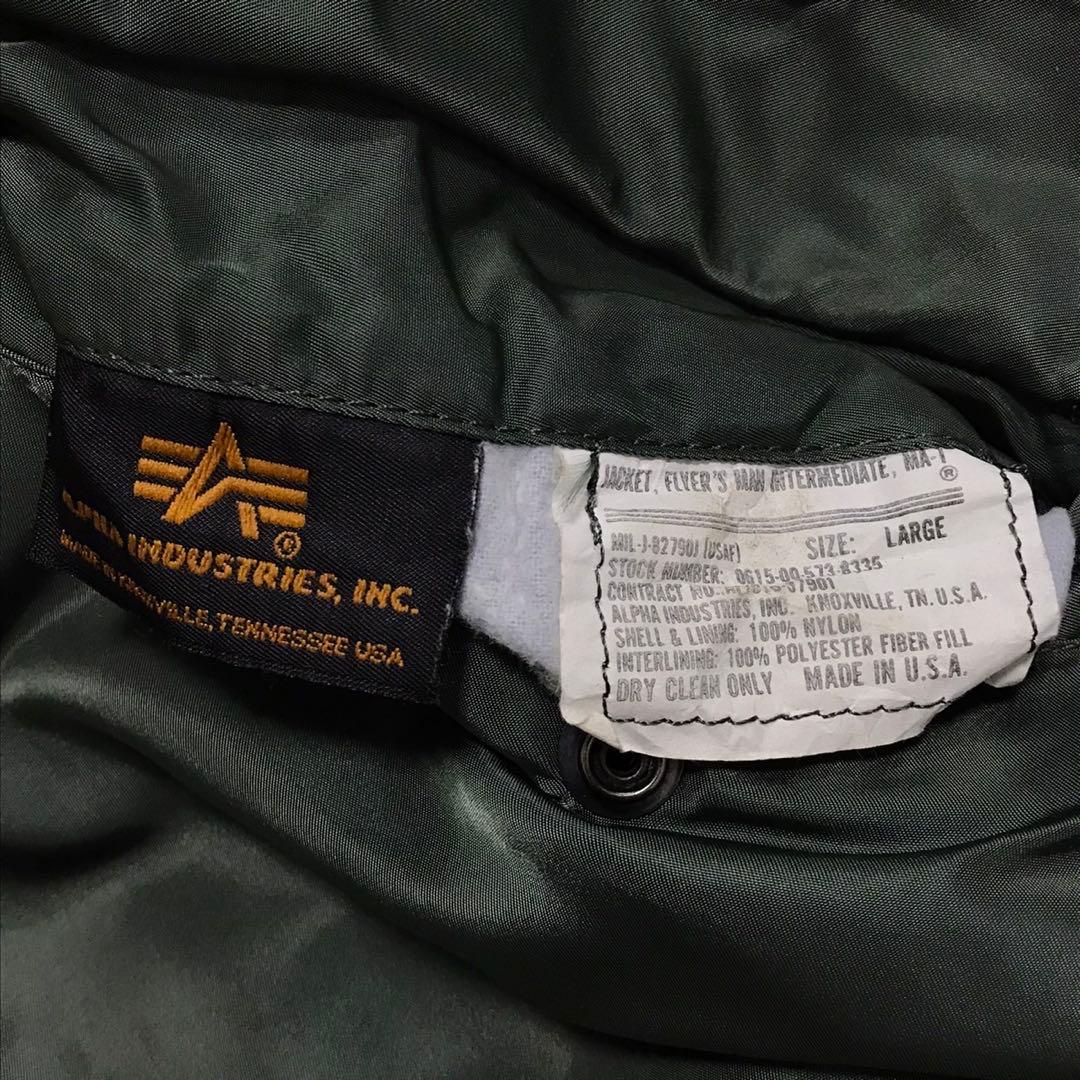 90s ALPHA アルファ　ビンテージフライトジャケット　MA1 USA製　L