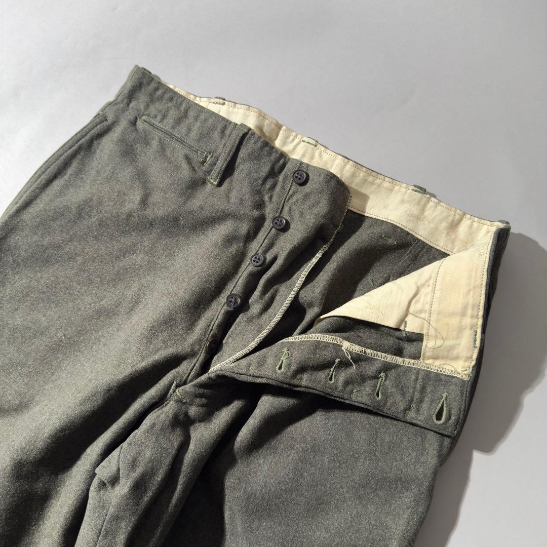 50〜60's Vintage ユーロ ミリタリー Wool Trousers