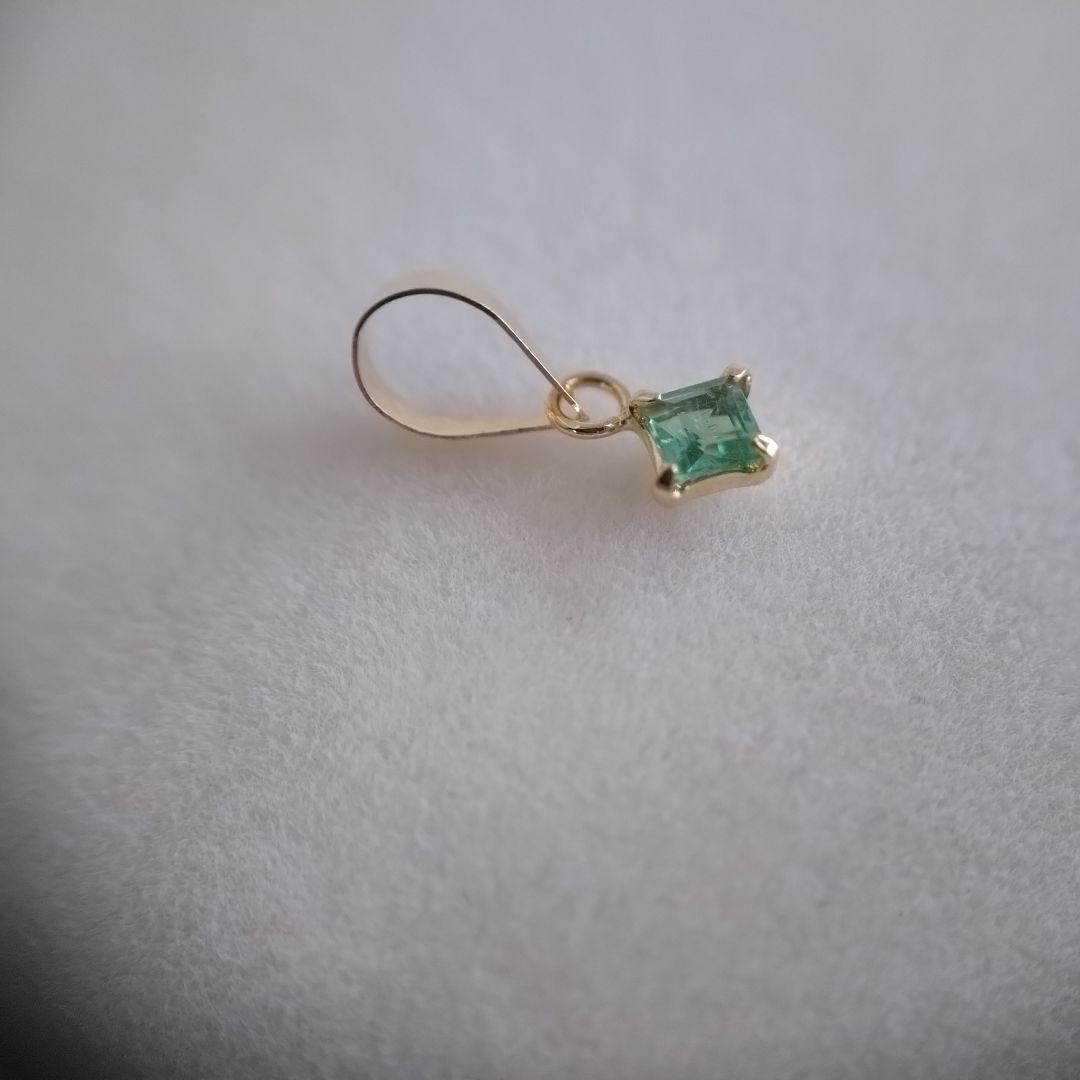 K18　YG　パライバトルマリン　ネオン ブルーグリーン　ペンダントトップ