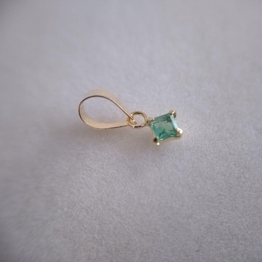 K18　YG　パライバトルマリン　ネオン ブルーグリーン　ペンダントトップ