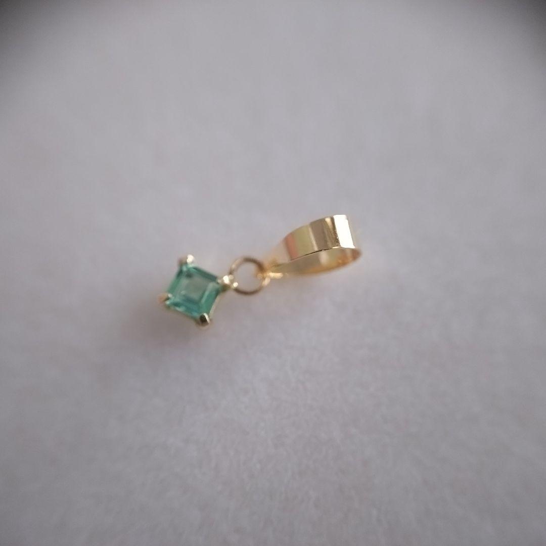 K18　YG　パライバトルマリン　ネオン ブルーグリーン　ペンダントトップ