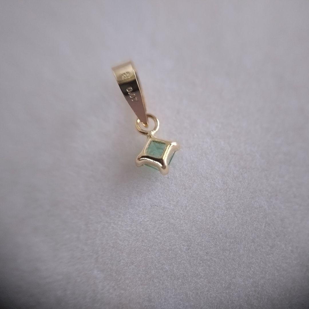 K18　YG　パライバトルマリン　ネオン ブルーグリーン　ペンダントトップ