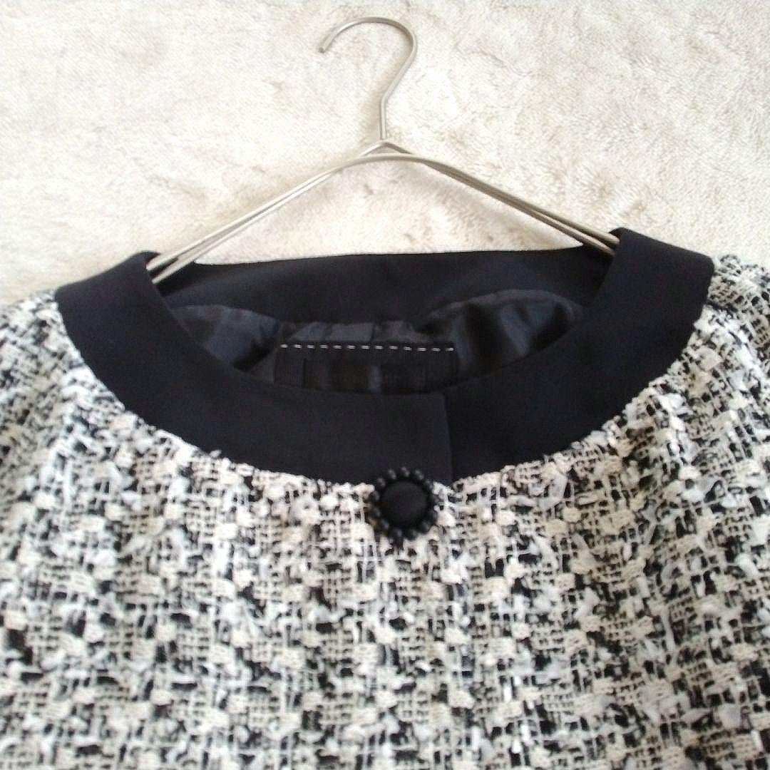 【トゥービーシック】未使用 大きいサイズ 42 ノーカラー ツイード ジャケット