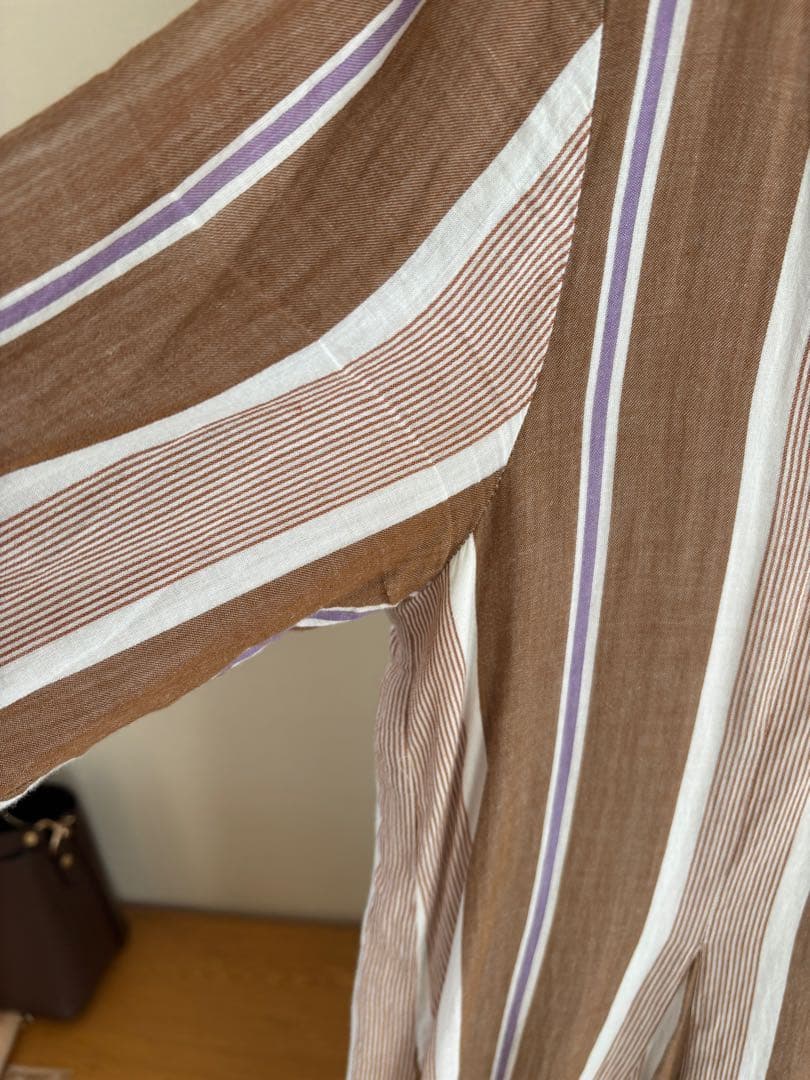 ヌキテパ◇Cotton Voile Stripe Panel Dress◇