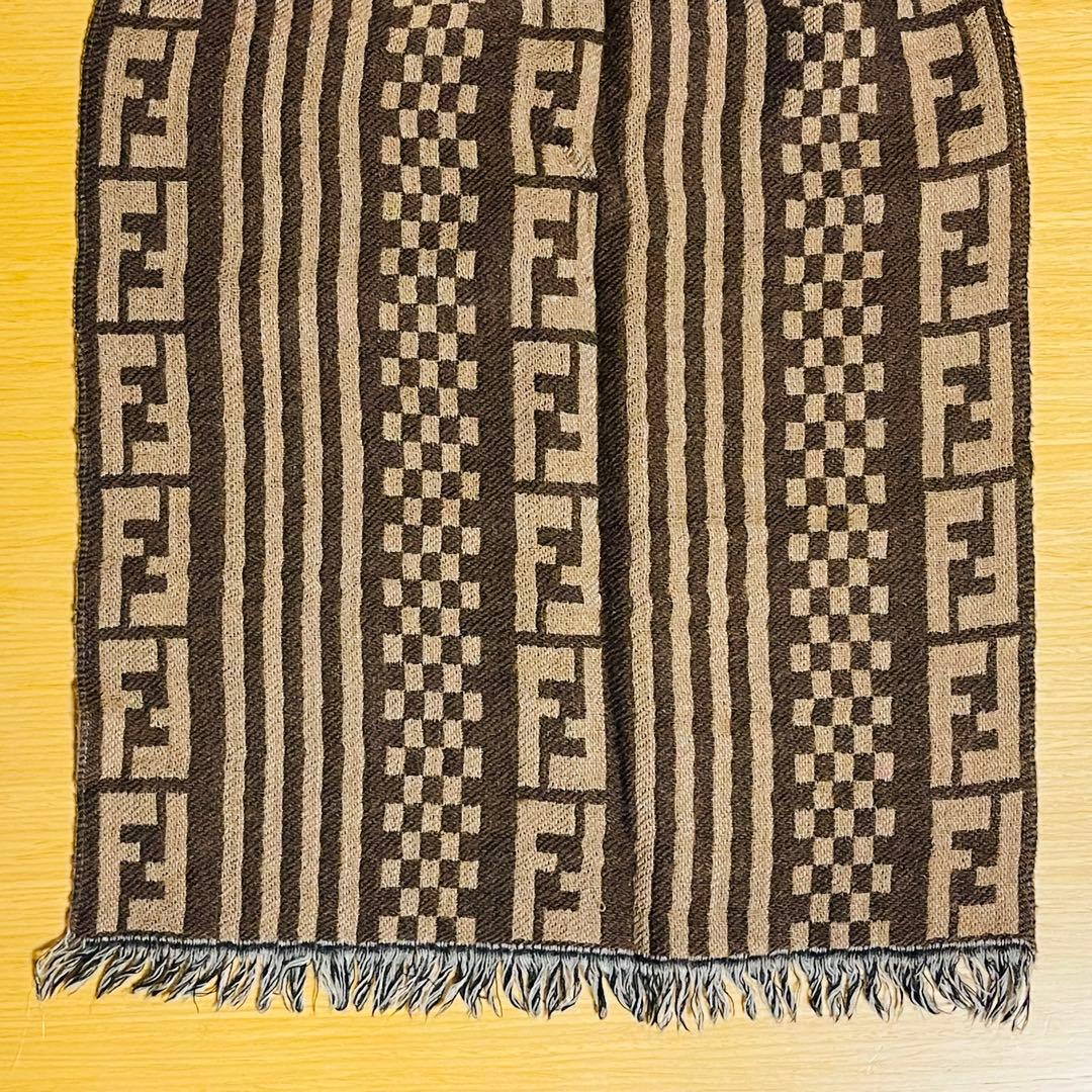 【新品・未使用】FENDI ズッカ柄 ウールマフラー マルチカラー リバーシブル