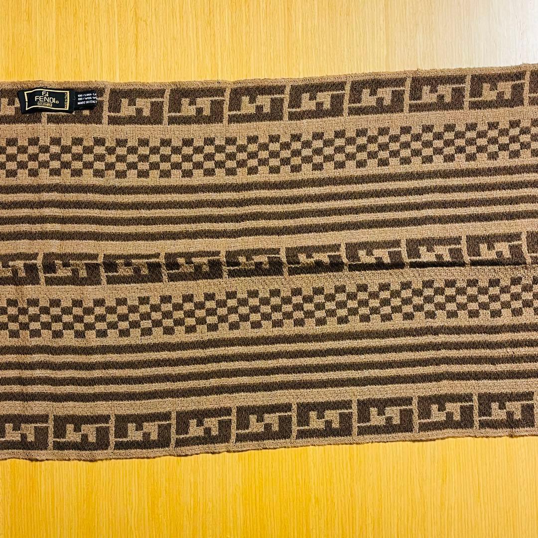 【新品・未使用】FENDI ズッカ柄 ウールマフラー マルチカラー リバーシブル