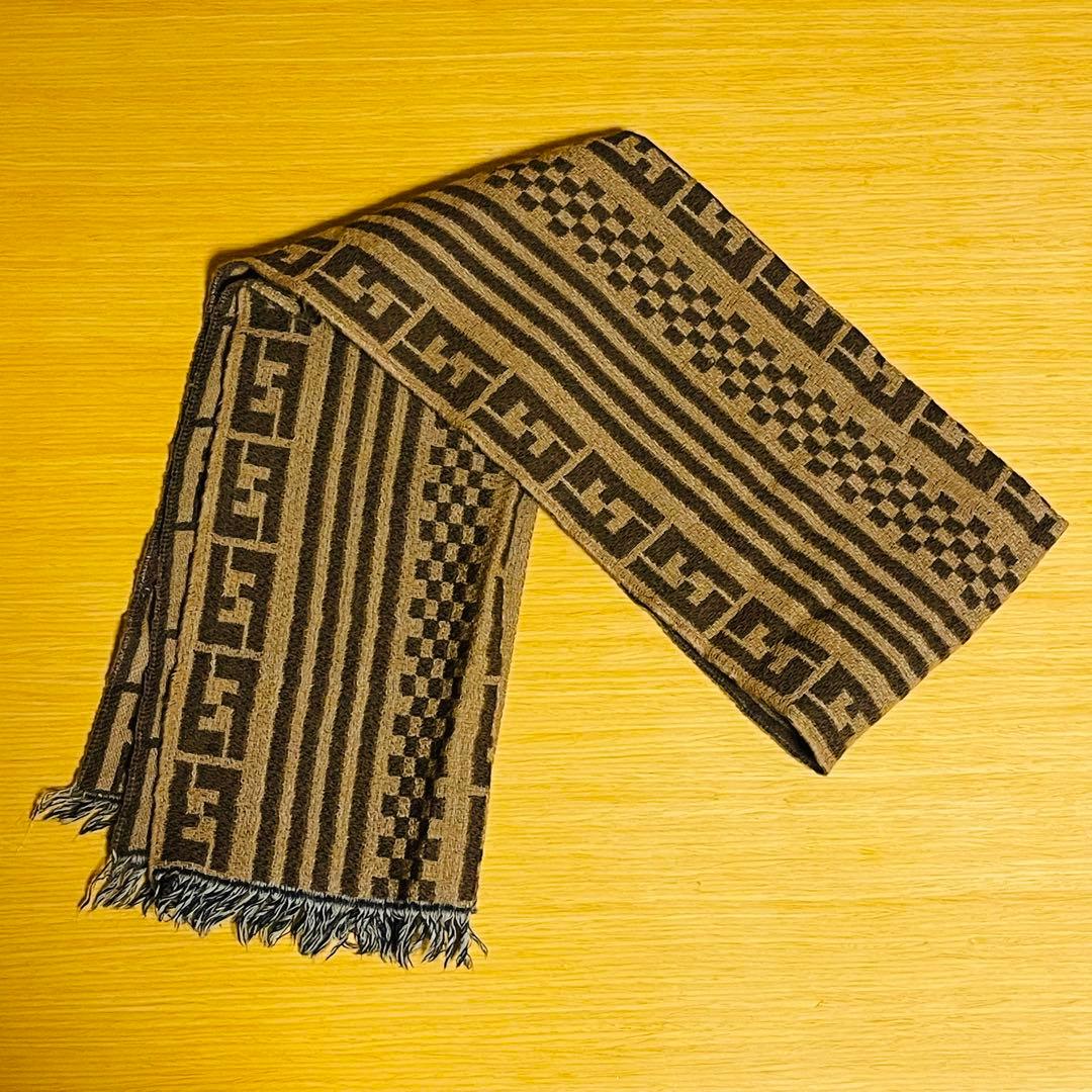 【新品・未使用】FENDI ズッカ柄 ウールマフラー マルチカラー リバーシブル