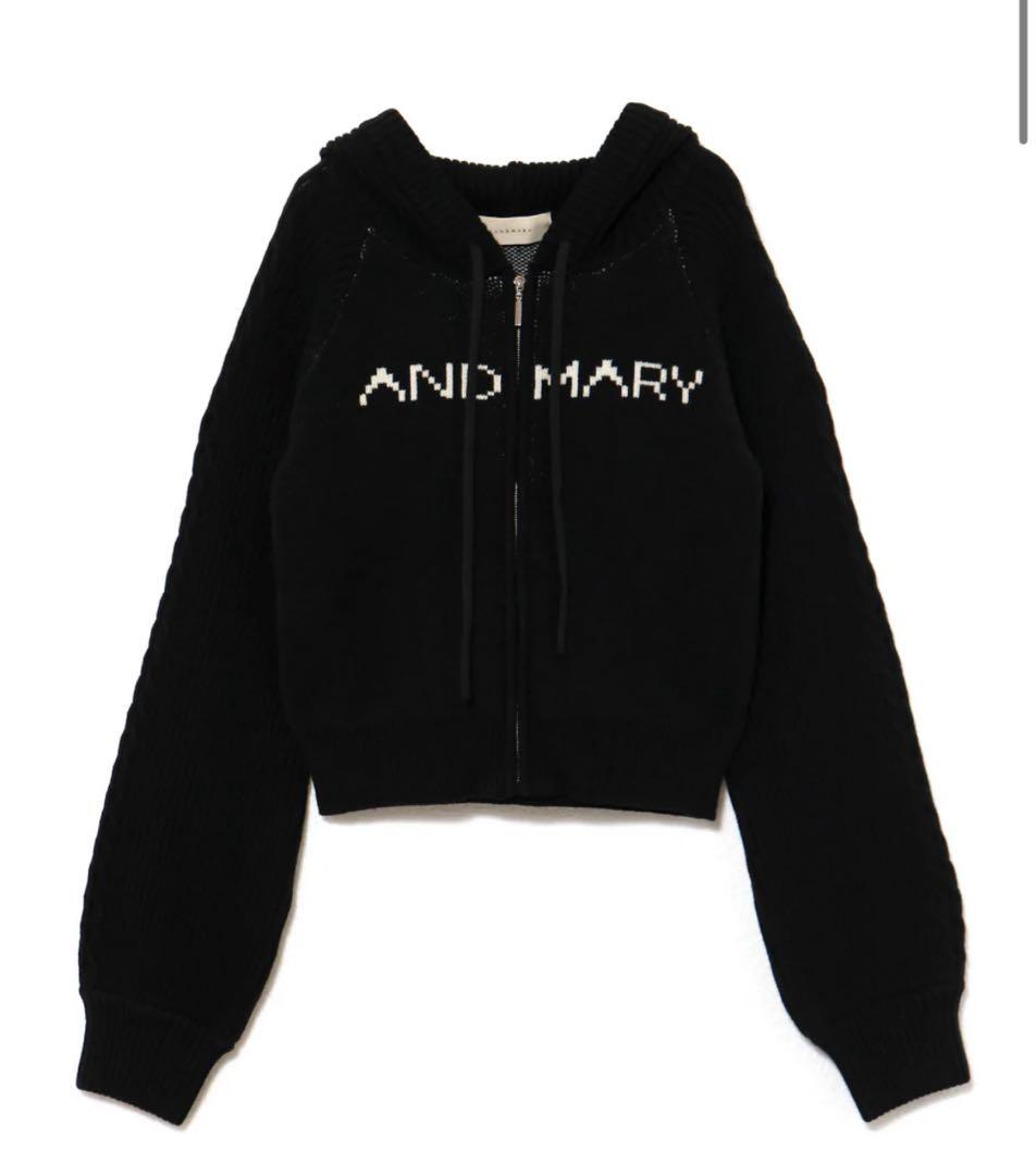 トップス Jeniffer knit hoodie set black andmary