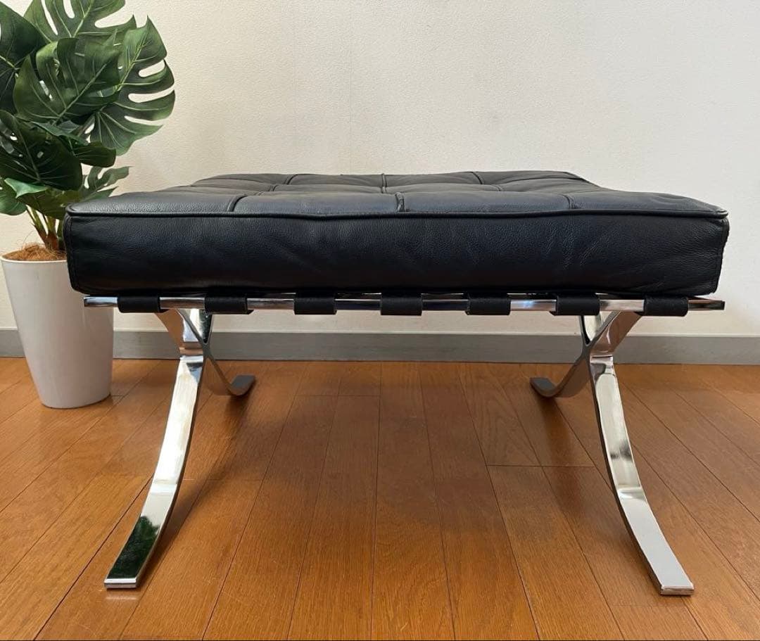 バルセロナスツール　オットマン ミース・ファン・デル・ローエ 本革 リプロダクト