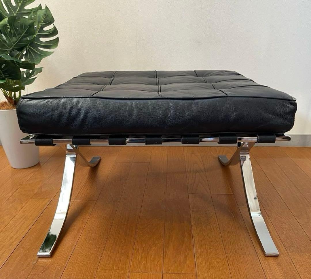 バルセロナスツール　オットマン ミース・ファン・デル・ローエ 本革 リプロダクト