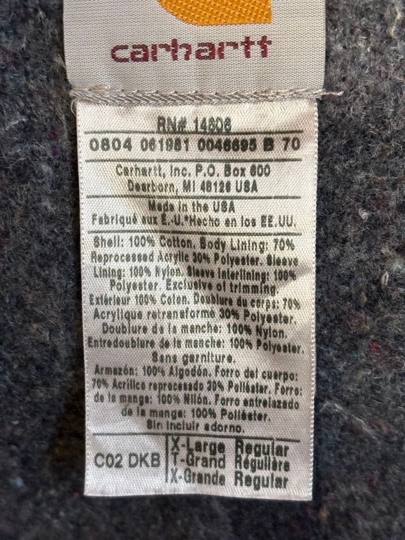 【クリスマスセール】カーハート ミシガンチョアコート DKB USA製