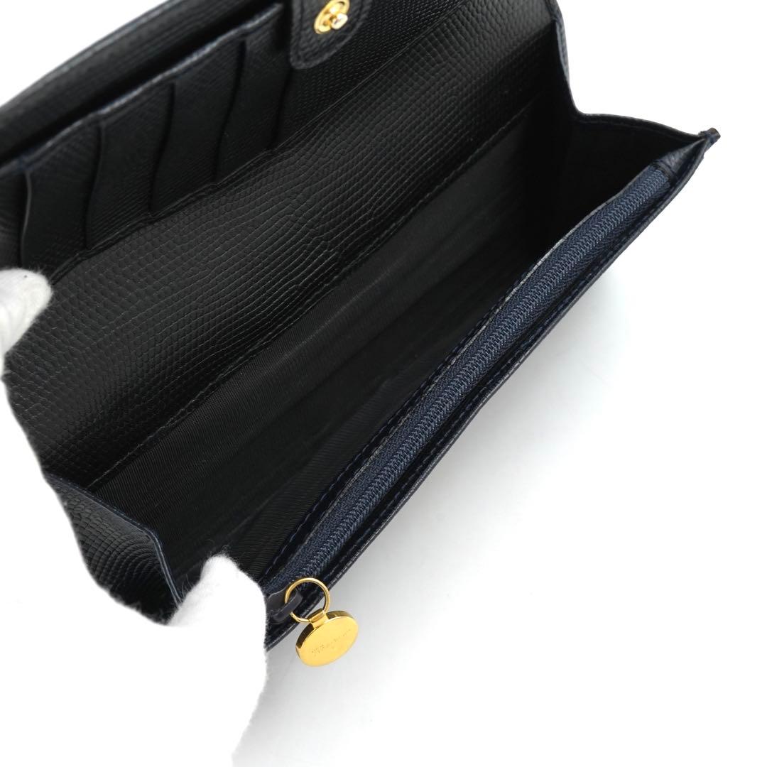 ✨未使用展示品・箱付き✨　Ferragamo 長財布　ヴァラリボン　リザード