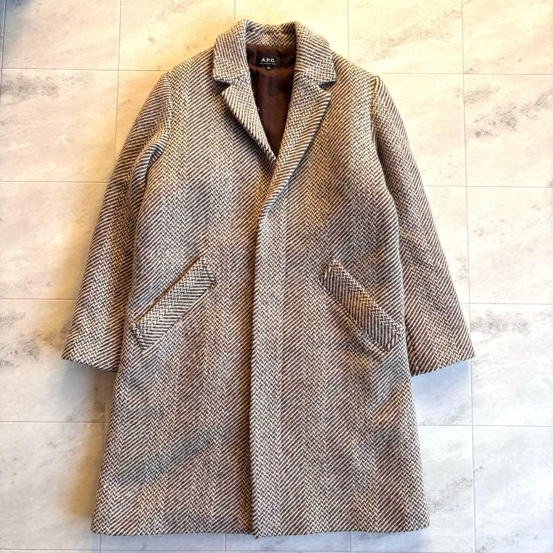 【A.P.C.】アーペーセー チェスターフィールドコート ヘリンボーン柄 36