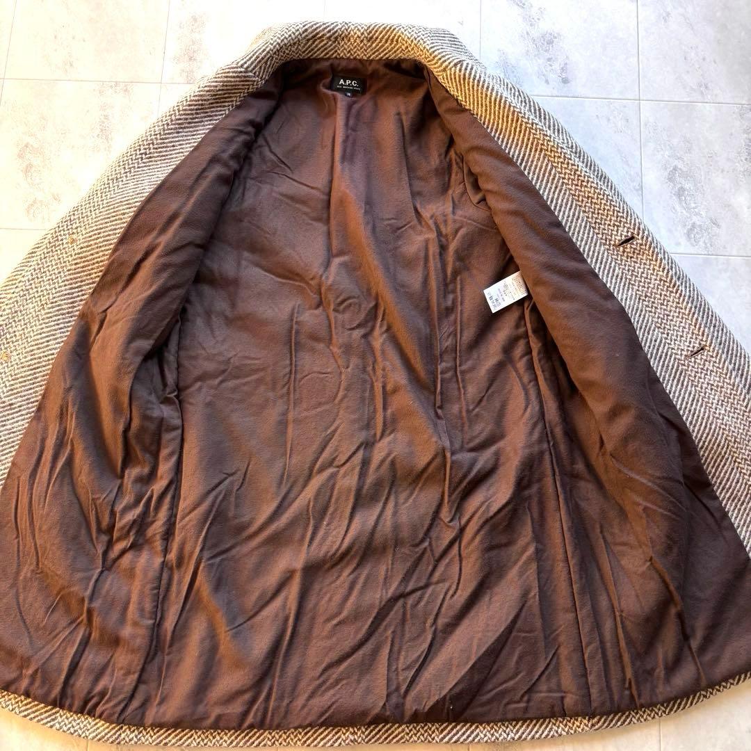 【A.P.C.】アーペーセー チェスターフィールドコート ヘリンボーン柄 36