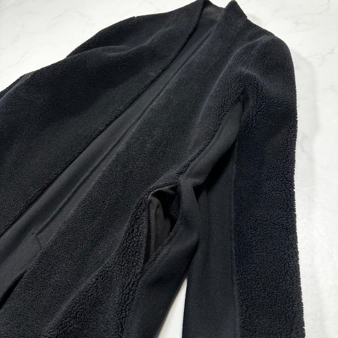 未使用級✨バジーレ28 ムートンロングコート ボア切替え ラム 現行タグ 黒9号