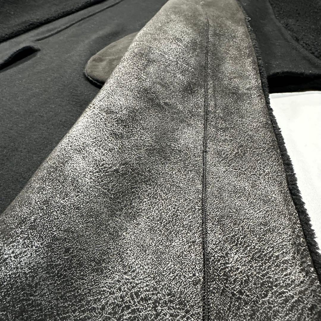 未使用級✨バジーレ28 ムートンロングコート ボア切替え ラム 現行タグ 黒9号