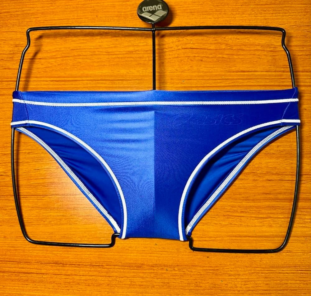 【美品】asics 初期スプラッシャーS 超光沢 ロイヤルブルー　SS　競パン