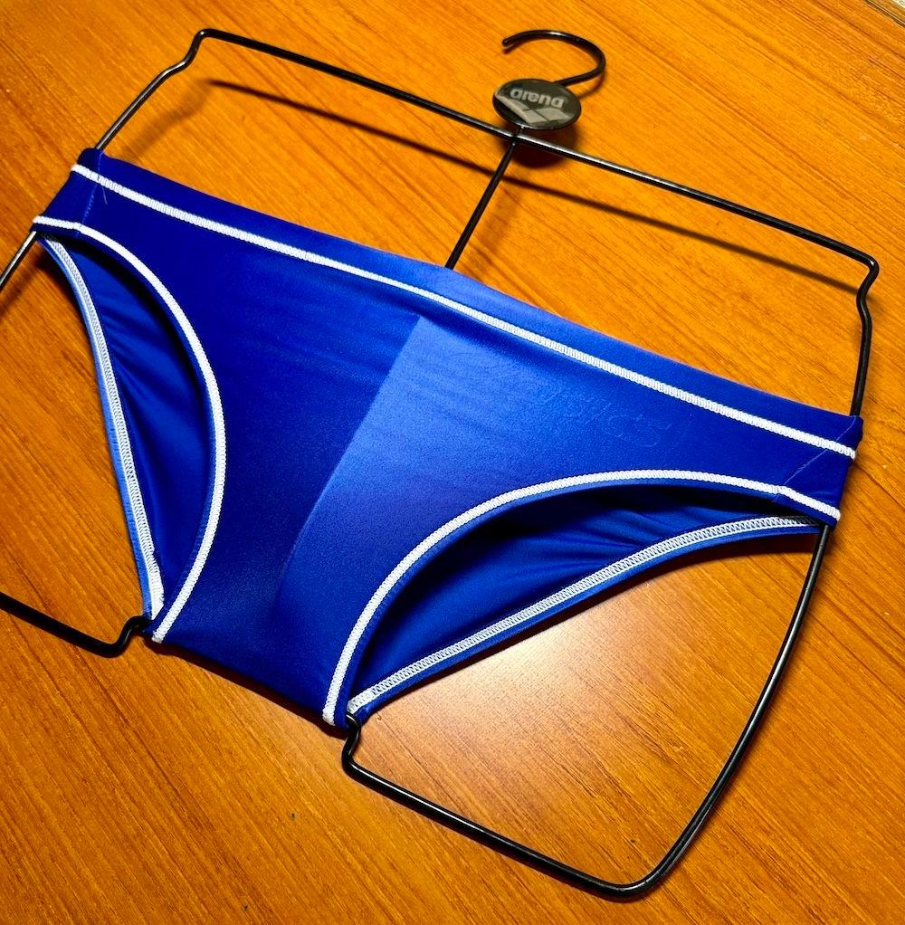 【美品】asics 初期スプラッシャーS 超光沢 ロイヤルブルー　SS　競パン