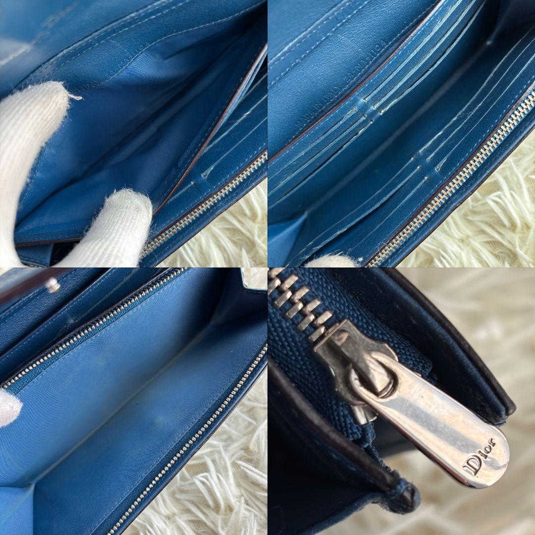 【超激レア 美品】ディオール　ディオリッシモ　チェーンショルダーウォレット　青