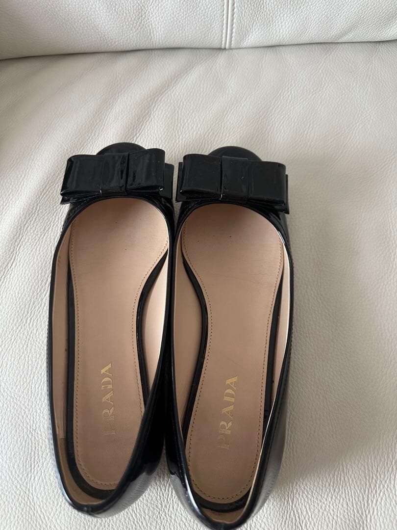 Prada パンプス リボン　38