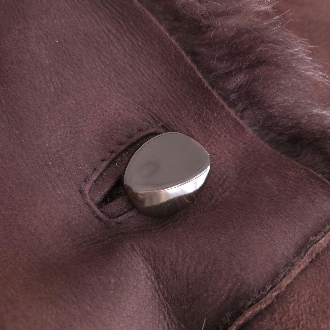 美品 リトルニューヨーク 高級 羊革 リアルファー ムートンコート ロング