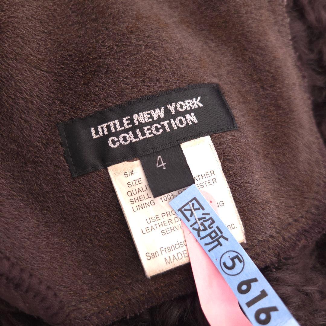 美品 リトルニューヨーク 高級 羊革 リアルファー ムートンコート ロング