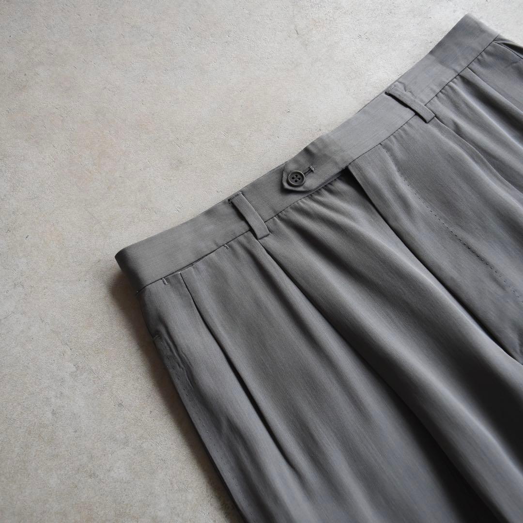 80s90s ジョルジオアルマーニ ツータックスラックス W31 グレージュ