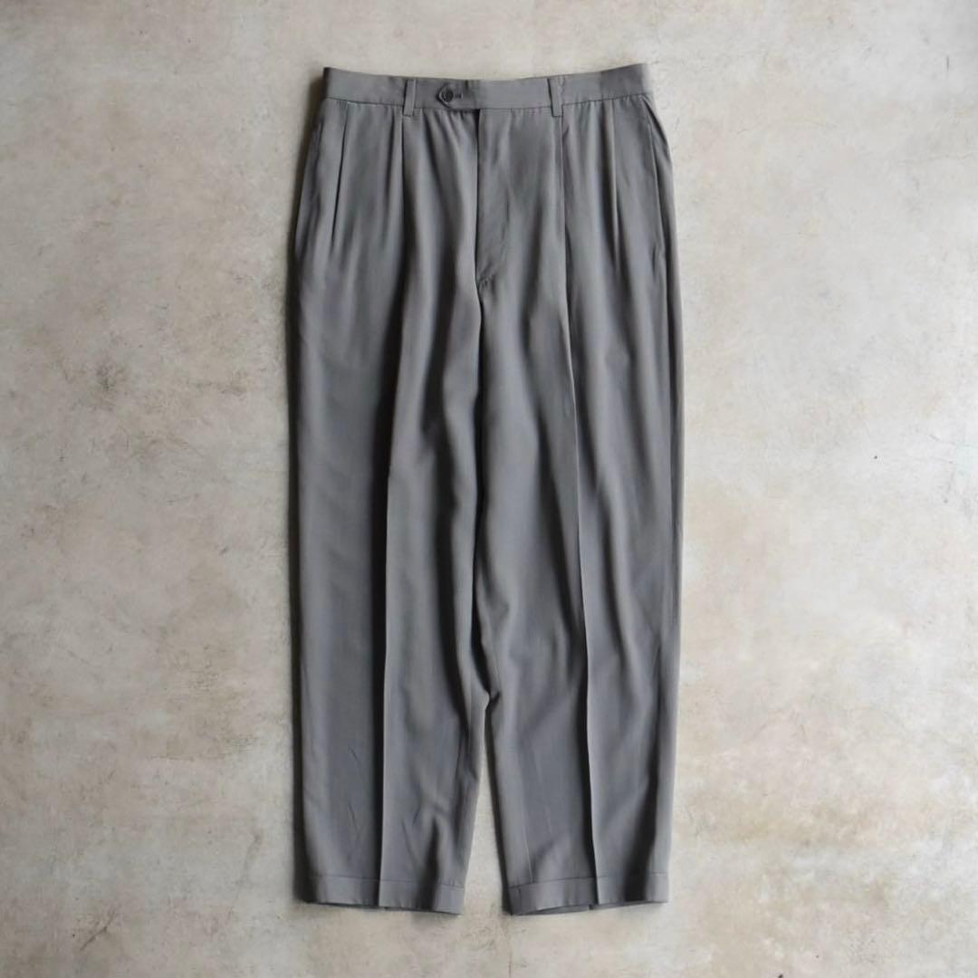 80s90s ジョルジオアルマーニ ツータックスラックス W31 グレージュ