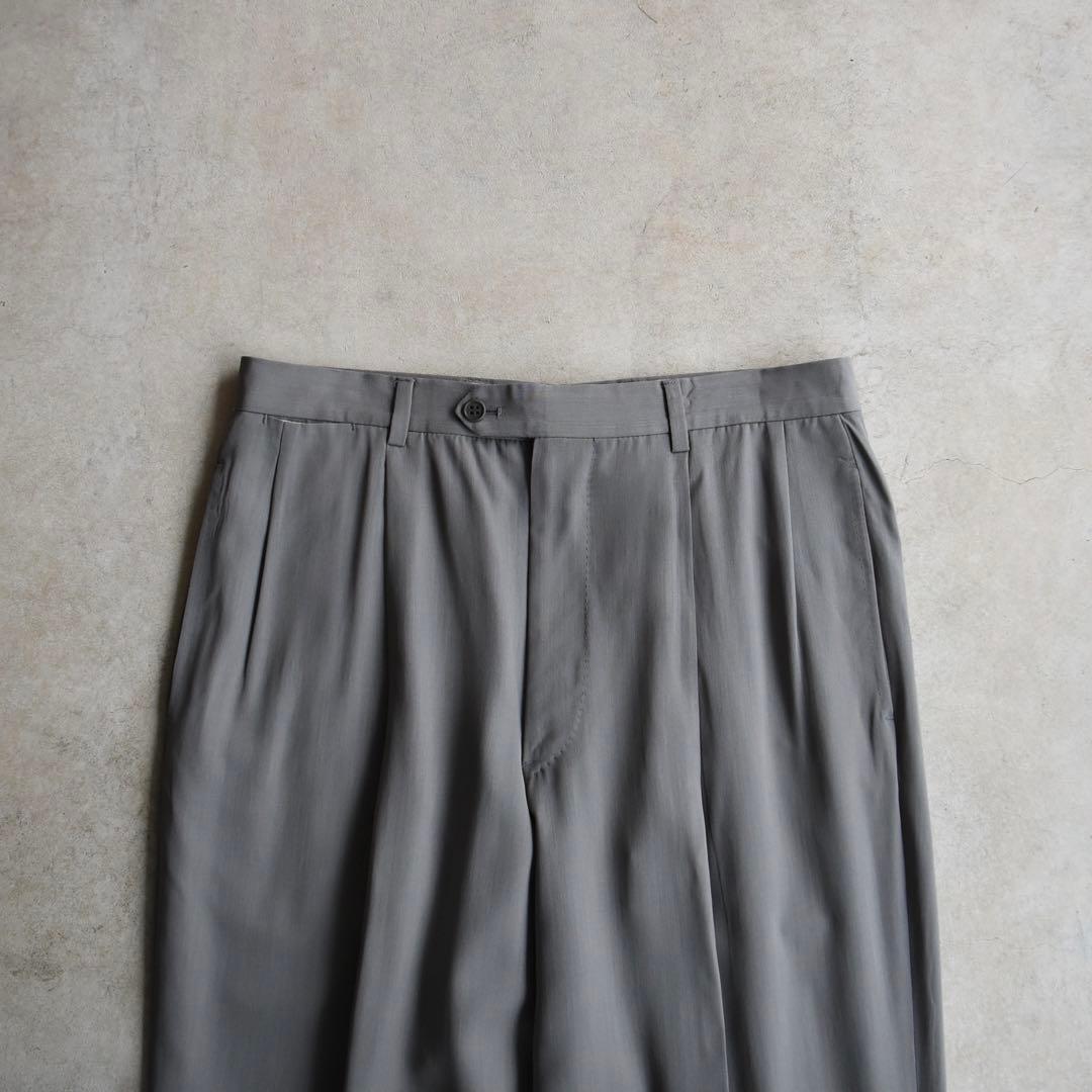 80s90s ジョルジオアルマーニ ツータックスラックス W31 グレージュ