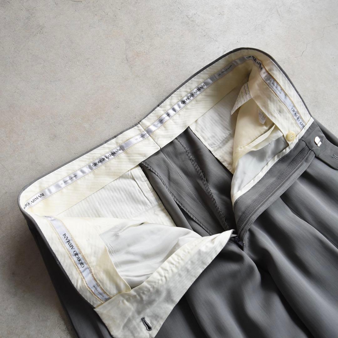 80s90s ジョルジオアルマーニ ツータックスラックス W31 グレージュ