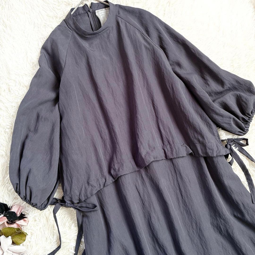 【美品】ビアズリー　サイドリボンレイヤードワンピース　ロングワンピース