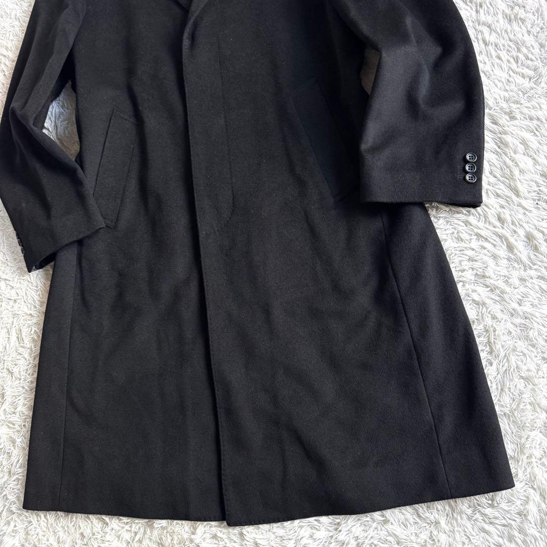 極美品　INTIMAGE カシミヤ100％　チェスターコート　黒　ブラック　A7