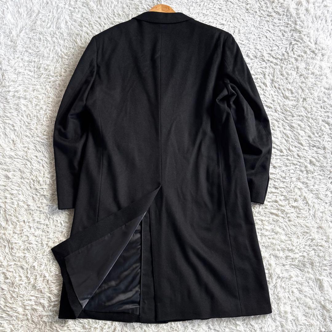 極美品　INTIMAGE カシミヤ100％　チェスターコート　黒　ブラック　A7