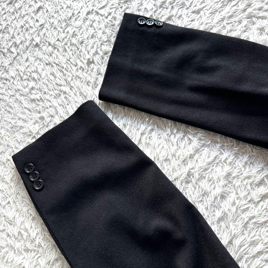 極美品　INTIMAGE カシミヤ100％　チェスターコート　黒　ブラック　A7