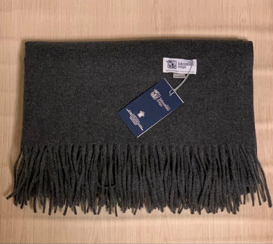 ま*ー様 ジョンストンズ カシミア 大判ストール マフラー グレー