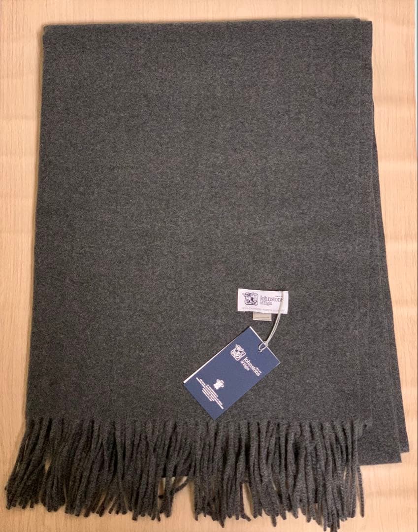 ま*ー様 ジョンストンズ カシミア 大判ストール マフラー グレー