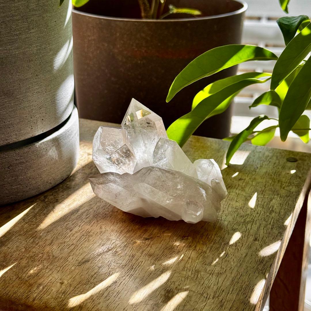 天然水晶 群晶 クラスター 原石｜存在感のある一点もの｜QC-001