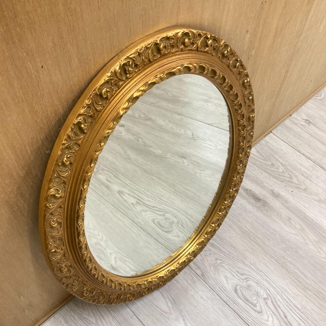 アンティーク調　エレガント　彫刻　ウォールミラー　壁掛け　鏡